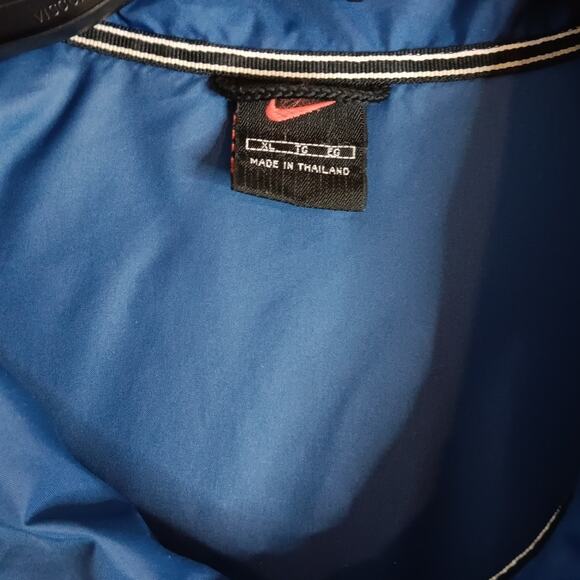 Nike Vintage Windbreaker Jacket XL Blue Y2K Embroidered Swoosh Track Performance - Picture 6 of 15